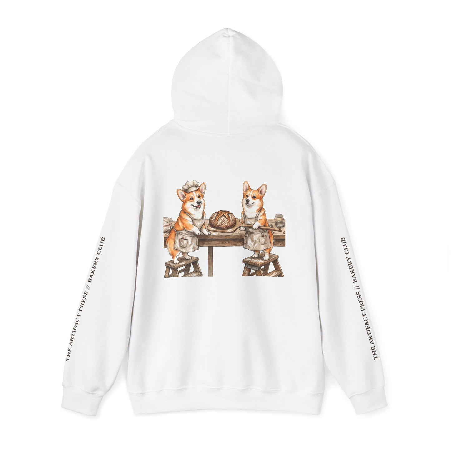 Bakery Division Hoodie — "The Artifact Press" Corgi Bakers Pullover