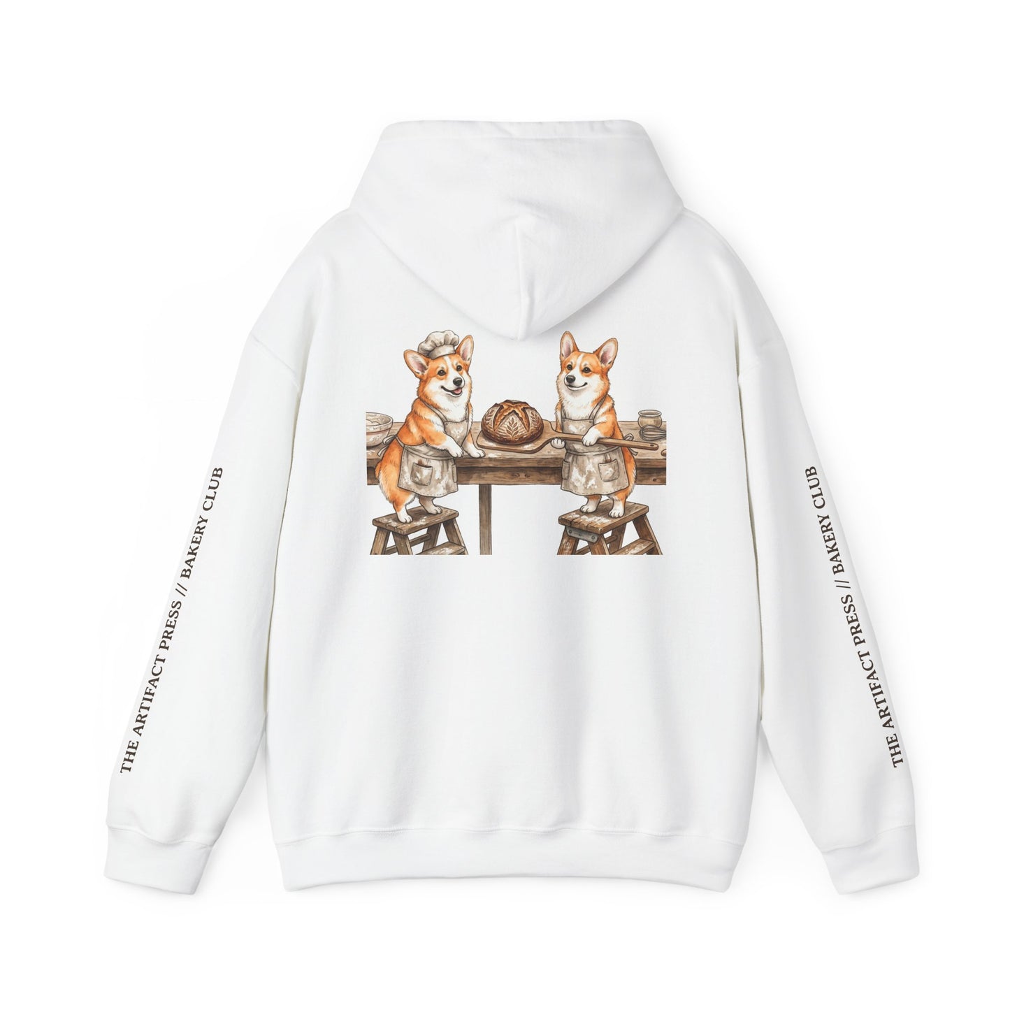 Bakery Division Hoodie — "The Artifact Press" Corgi Bakers Pullover